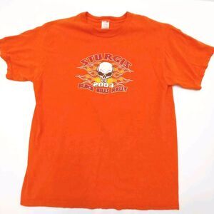 Vintage Sturgis 2003 Black Hills Rally Shirt Large Orange #A061